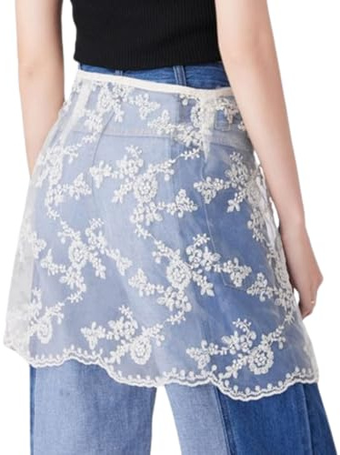LoudSung Shirt Extender Lower Sweep Half Length Skirt Slips Mini Underskirt Charming Undershirt for Women Girls