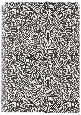 Erik Mappe Sammelmappe Keith Haring Fanartikel Dokumentenmappe Gummizug - Heftmapppe Schule Heftbox Schulranzen Eckspanner Ordnungsmappe Büro Schul Zubehör