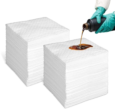 Smaafit Almohadillas absorbentes de aceite, 200 unidades de almohadillas de aceite de primera calidad, la alfombrilla original de goteo de aceite de garaje de 15 x 18 pulgadas para derrames de aceite