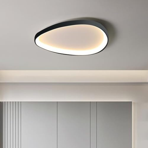 Asixxsix LED-Deckenleuchte für Unterputzmontage, Dimmbare Deckenleuchte mit 3 Farbtemperaturen und Fernbedienung, Ovale Dreieckige LED-Deckenleuchte für Schlafzimmer, Esszimmer, Küche