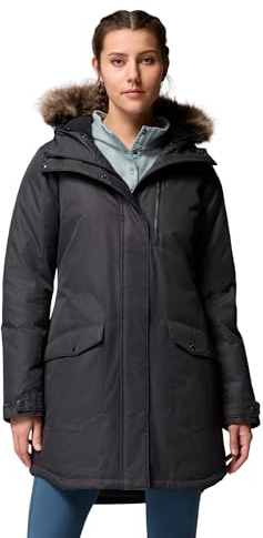 Columbia Womens Suttle Mountain Long Insulated Jacket, Black, X-Small