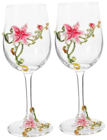 SHOWERORO 2 Pièces Lot De Verres à Vin Émaillés Sur Pied Verres à Vin Et Liqueur Décoratifs Pour Fêtes Et Occasions Spéciales