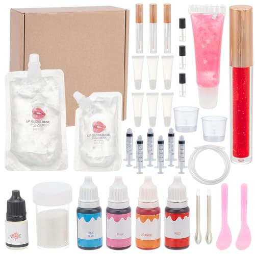 WEBEEDY DIY Lippenglanz Machen Kit 33 Pcs Machen Sie Ihre Eigenen Lipgloss Kit-Moisturizing Lipgloss Base, Rohre, Pigment, Anfänger Lip Gloss Herstellung Zubehör Set Frauen Einzigartige Geschenke