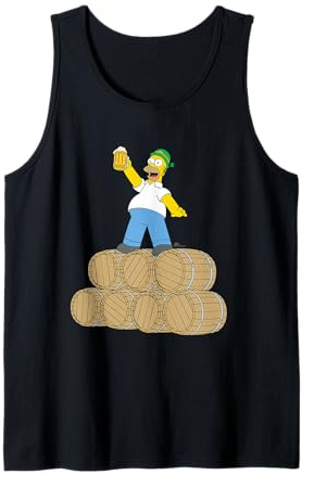 NEW The Simpsons St. Patrick's Day Homer Duff Beer Barrels Camiseta sin Mangas