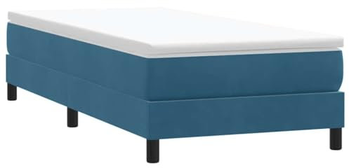 vidaXL Resårsäng utan madrass mörkblå 90x220 cm sammet, Säng, Sängbotten, Sammet Säng, Sovrumsmöbler, Enkelsäng, Stoppad Säng