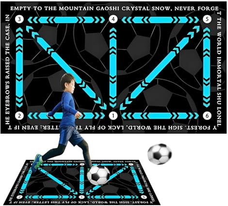 Fussball Matte Ballkontrolle, 60 x 90cm Fussballmatte Training Kinder Rutschfest Silent Stoßdämpfende FußBall Trainingsmatte Fußball Schritt Trainingsmatte Fußballmatte für Kinder und Erwachsene