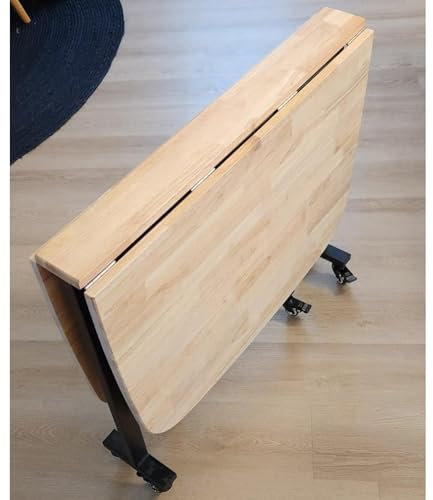 Zusammenklappbarer Esstisch mit Rollen, ausziehbarer Schmetterlings-Design für kleine Räume, multifunktionaler Nähtisch, einfache Montage, Holz, 100 x 60 x 75 cm, kompakter klappbarer Esstisch