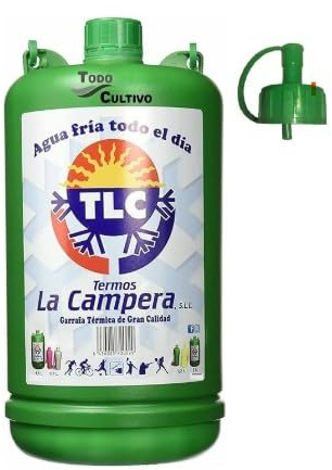 AGRINOBLE Garrafa isoterma la Campera 2 Litros con canilla. Bidón térmico y pastico aislado. Agua fria todo el dia