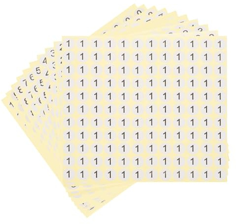 PATIKIL 10 Feuilles 1-10 Chiffre Autocollant Numero Adhesifs Etiquettes, 13 mm, Étiquettes rondes, etiquette numérotée pour Classification de Stockage d'Inventaire, 1320 Pièces