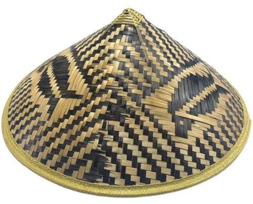 Uzztfa Cappello Tradizionale Cinese di bambù, Cappello di Riso, Cappello Asiatico Vietnamita per Donne E Uomini, Pesca All'aperto