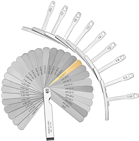 Hemobllo Calibro Raggio Sotto Corde in Acciaio Inossidabile per Chitarra Set 1 Strumenti di Misurazione e Righello Feeler per Riparazione e Regolazione Professionale