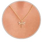 HANLI 14K Gold Vergoldet Halsketten Damen - Tier Anhänger Kette mit Fisch Biene Schildkröte Katze Seepferdchen für Frauen Mädchen Wasserfeste Hautverträglich Schmuck