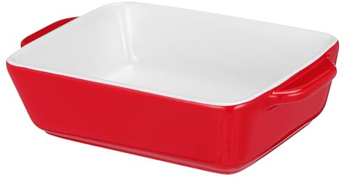 MUELODSIC Teglia da Forno Rettangolare in per e Forno Teglia da Cottura in Terracotta Premium Media Facile da Utensile e Resistente alle Temperature