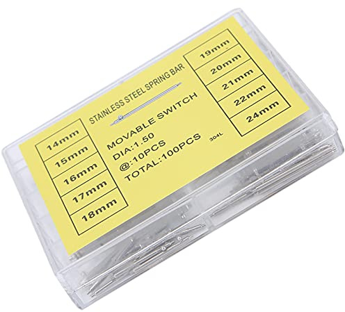 GLOGLOW Spring Bar Connecting Pin Set, Workmanship, Alloy Material, Long Service Life for Watch Band Connection, 10pcs X 14 24mm Spring Bar Connecting Pin Set, Exquisite Nan Nan