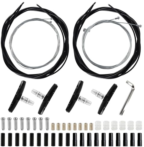 Kytpyi Cable Cambio Bicicleta, Accesorios Bici, Universal Acero Inoxidable Cable Freno Bicicleta Kit (incluír 2 Pares Pastillas Freno, Cables de Engranajes etc) para BTT, Bicicletas de Carretera