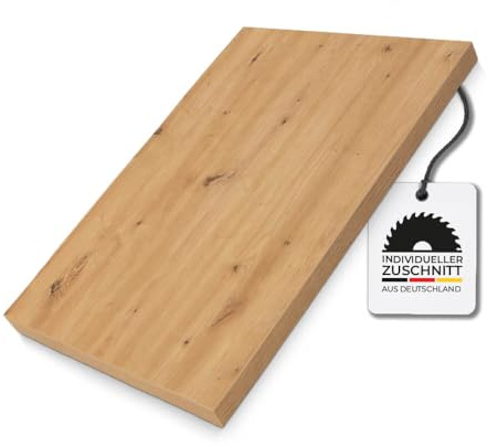 Hausfux Arbeitsplatte nach Maß – HPL-beschichtete Spanplatte – 3,8 cm stark – millimetergenauer Zuschnitt (Artisan Eiche, 60 x 40 cm)
