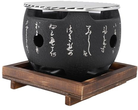 SPYMINNPOO Bärbar Mini-grill i Japansk Stil Snabbuppvärmning för Familjecamping Material: Aluminiumlegering, kompositträ (S)