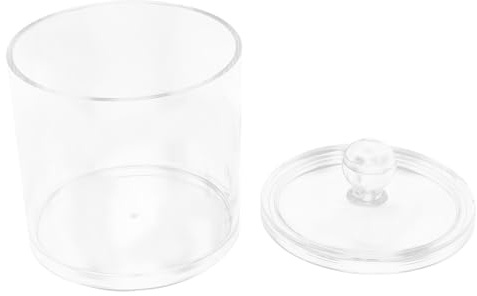 Genérico Organizador de Baño con Tapa para Bastoncillos y Discos Desmaquillantes Bote Acrílico Grande Multifuncional para Almacenar Algodón y Accesorios Pequeños Diseño Compacto