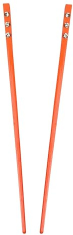 Set of 2 Hair Sticks with 3 Diamonds Chopsticks - Orange