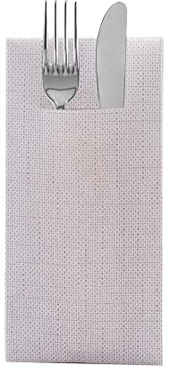 Sovie HORECA Airlaid-Besteckserviette Mailand 40x40 cm - hochwertige Einweg-Servietten extrem saugstark und stoffähnlich ideal für Hochzeit & Partys - Leinenstruktur - 100 Stück - Grau