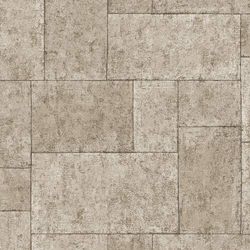 Sublime Papier peint intissé Dallage Pierre 1005 x 52cm Beige | Revêtement Mural, Tapisserie | Ambiance Facile à poser et à enlever