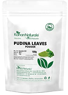 Poudre de feuilles de pudina/menthe (Mentha) 100 g – Pour la peau et les cheveux – Agit comme hydratant, nettoyant, tonifiant et astringent – Cure les pellicules et revitalisant naturel