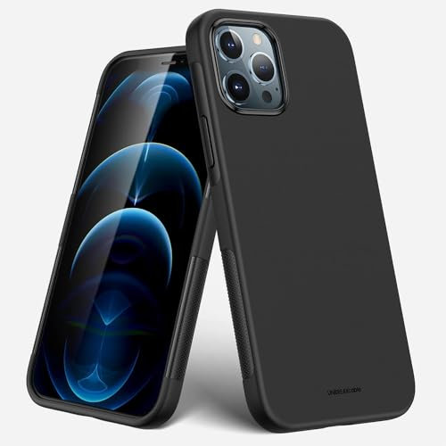 UNBREAKcable Kompatibel mit iPhone 12 Hülle/iPhone 12 Pro Hülle - Stylische Ultra-dünne TPU Handyhülle, Case, Cover für iPhone 12/12 Pro (6,1 Zoll) 2020 [Fallschutz, rutschfest] - Matt Schwarz