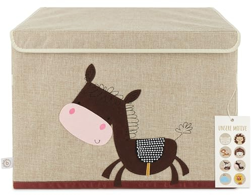 BIECO Faltbare Aufbewahrungsbox 65L | 36x36x51 | Spielzeugkiste für Kinder | Kisten mit Deckel | große Babybox