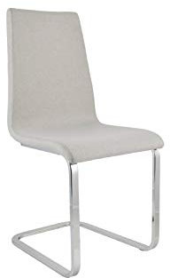 Tommychairs - Silla London Estilo Cantilever con Patas de Acero Cromado de Alta Resistencia y Asiento en Madera Multicapa, tapizado en Tejido Color Gris Perla