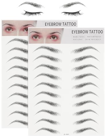 Luxshiny 2 Blätter 3D Nachahmung Augenbraue Tattoos: Augenbrauen Transfer Aufkleber Pflege Formung Aufkleber im Bogenstil für Frauen