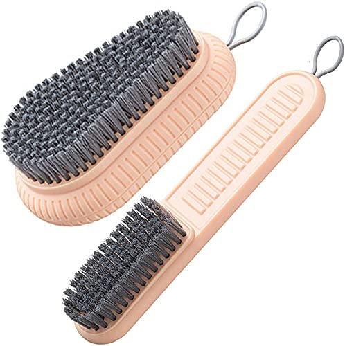 Selaurel Cleaning Brush Soft Bristle Brush Laundry Scrub Brush Clothes Underwear Shoes Scrubbing Brush, Easy to Grip Household Cleaning Brushes Tool for Countertops Bathtubs (Pink)