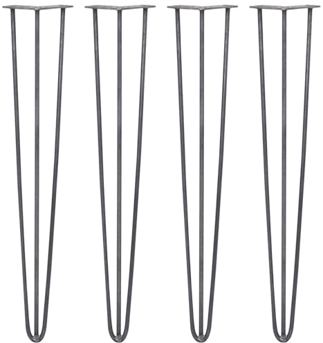 SKISKI Legs 4 x 3 Streben Hairpin-Legs Haarnadelbeine Haar-Nadel-Beine Haarnadel-Beine Tischbeine Stuhlbeine Möbelbeine Möbelfüße Haarnadel-Tischbeine 71cm H 10mm D Rohstahl