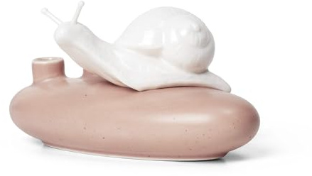Dottir Nordic Design - Vase, Blumenvase - Sweet Stories Snail Rose - Schnecke - Porzellan - Farbe: rosa - 10,6 x 5,5 cm