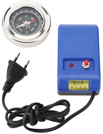 Elektrisches Uhren Entmagnetisierer Uhren Entmagnetisierungsgerät mit Kompass, Langem Netzkabel Entmagnetisierer Uhr, 110 V-220 V Uhr Entmagnetisierer (EU Stecker)