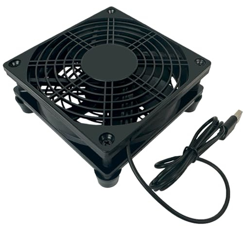 VTRETU Quiet USB Interface Cooling Fan,Used for Router Rack DIY Audio Video Network Cabinet Server Cooling Project and Equipment Workstation Xbox PS5 Cooling Accessories（120 * 120 * 25mm