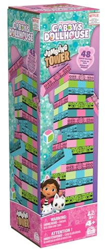 Editrice Giochi, La Casa delle Bambole di Gabby, Jumbling Tower della Casa delle Bambole di Gabby, Blocchi di Legno multicolore, Giochi per Bambini e Bambine, 4+ anni
