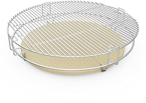 onlyfire Système de grille de cuisson flexible avec déflecteur de chaleur, compatible avec les barbecues Kamado Joe Big Joe de 61 cm