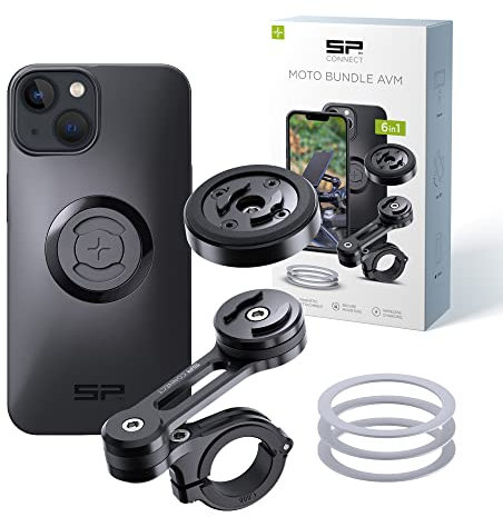 SP CONNECT Moto Bundle mit Anti Vibration Module | SPC+ | kompatibel mit iPhone 14/13 | Handyhalter für Motorrad Bike Moped Roller | Gadget Halterung für Navi
