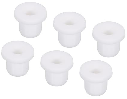 sourcing map 6Pcs T Type Rubber Grommet Mount Dia 10mm ID 6mm H 11mm Seal Protection Flexible Hole Plugs for Cable Pipe White