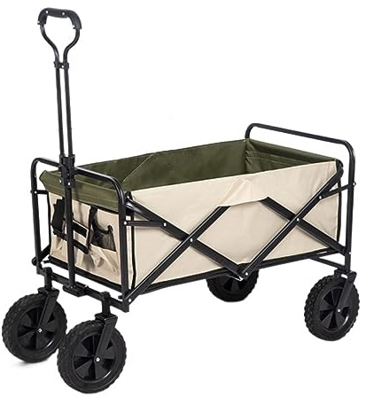 Festival Trolley Camping Trolley Garden Trolley Folding Utility Wagon Cart Outdoor Wagon With Wheels Adjustable Push-Pull Handle For Camping Grocery Sports Shopping Beach Trolley Folding Trolley With