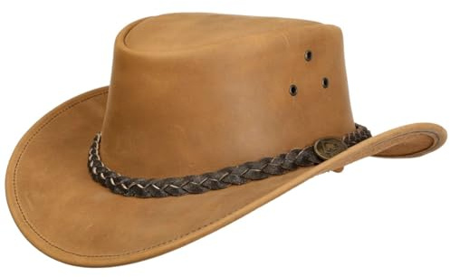 SCIPPIS Wigan Lederhut Westernhut Cowboyhut Rindslederhut Herren - mit Lederband Frühling-Sommer Herbst-Winter Frühjahr Sommer Herbst Winter