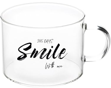 Soulnioi Grande tasse en verre borosilicate de 500 ml pour café, eau, lait, thé pour boissons chaudes et froides (mile)