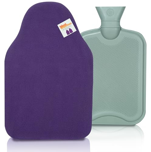 Things2KeepUWarm Premium Fleece Covered 2L Hot Water Bottle (Purple) - Ideal for Comforting Menstrual Cramps, Body Pain Relief & Keeping Warm