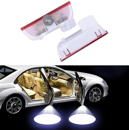Duleutgnu 2 Stück LED Autotür Türbeleuchtung KFZ Unterbodenbeleuchtung Türen Einstiegsbeleuchtung Door Willkommen Lichter 3D