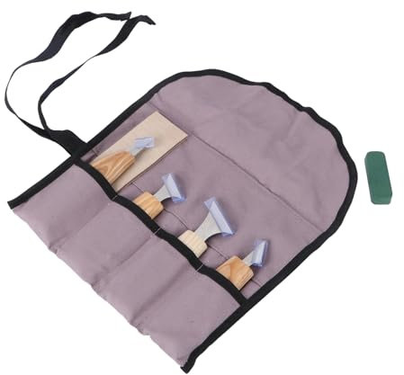 Hemobllo Kit D'outils de Sculpture sur Bois 7 Pièces Ciseau à Main en Acier Au Vanadium Ciseau à Bois Kit D'outils de Menuisier Ceinture en Cuir Composé de Polissage