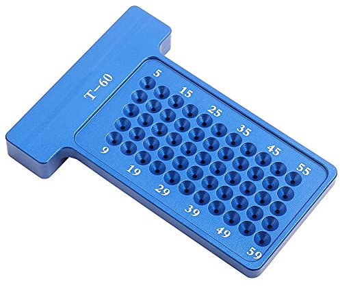 Aluminum Alloy T Type Scriber Ruler with Hole Gauge for Woodworking, Sliding Design for Perfect Lines, Anodized Treatment, Auxiliary Scribing Tool (Blue)