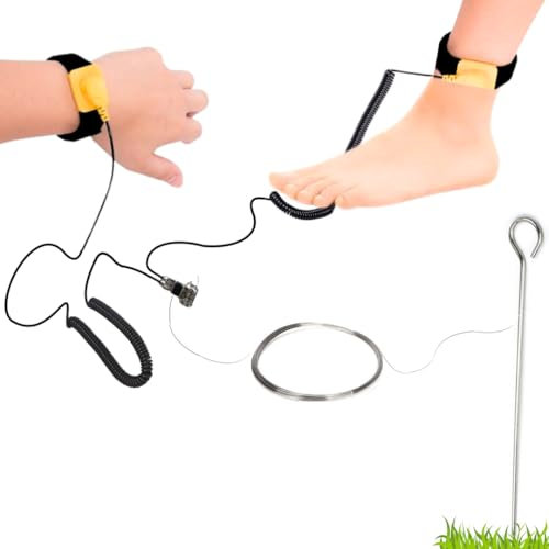 Erdungsmatte mit 2 Erdungsbändern (Arm oder Bein) – verbesserter Schlaf, weniger Schmerzen und Entzündungen – 7,9 m langes Kabel und Erdungsstab im Lieferumfang enthalten – Verbindung mit echter Erde