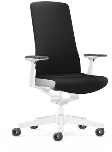 Interstuhl Bürostuhl Pure Interior Edition - Der Schreibtischstuhl der Sich an Gewicht und Bewegung anpasst - ergonomische Smart-Spring Technologie - Made in Germany (4D-Armlehne, Schwarz | Weiß)