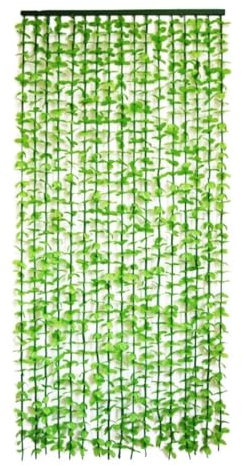 Genérico Bambú Verde Hojas Puerta Cuentas Cortinas, 70cm 80cm 90cm 100cm 110cm 120cm Decorativo Puerta Cadena Cortina, Privacidad Borla Partición Tira Cortina(110x210cm)