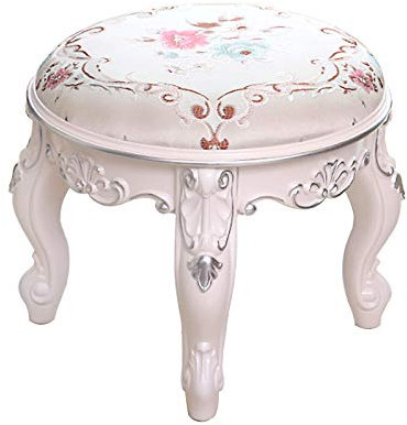 Kosmetikhocker, Stoff, gepolstert, quadratisch, mit wasserdichtem gepolstertem Sitz, für Make-up-Tisch, Ankleidezimmer und Schuhbank, Barockstil, Ottomane (175 kg Kapazität)